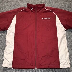 Vintage Texas A&M Aggies Full Zip Sport Jacket Adult Size Largeโ Red Oak Tag